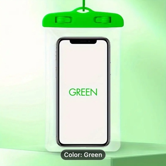 1 GREEN Mobile phone waterproof bag - Picture 4 of 6